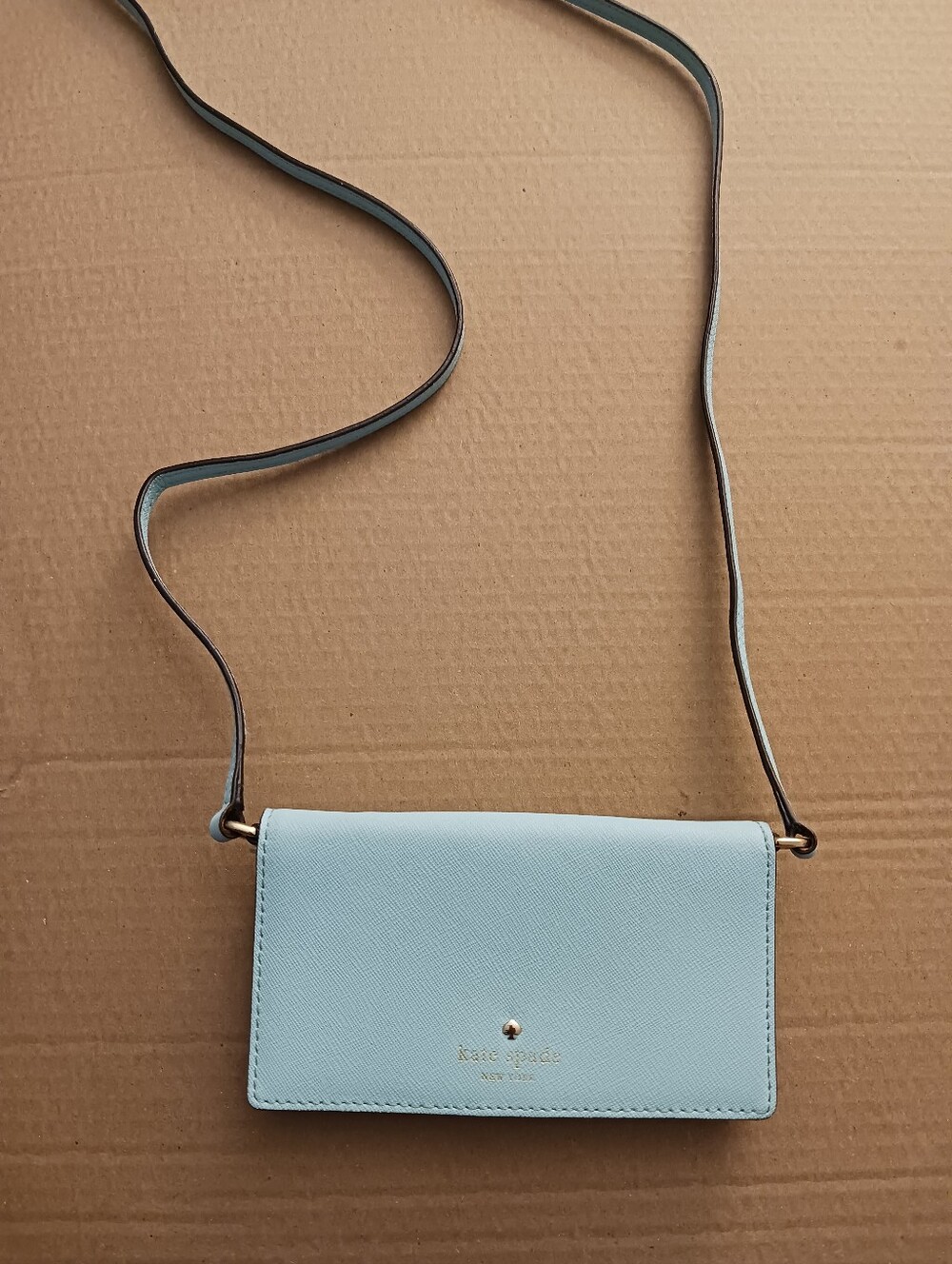 2014 Kate Spade Crossbody Wallet Wristlet IPhone Case Atoll Blue Very Good